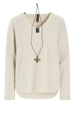 Best BLUSE M/ HALSKETTE | 1362 Damen Pullovers