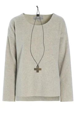 Discount BLUSE MIT RUNDEM HALS | 1355 Damen Pullovers