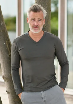 Clearance T-SHIRT V-AUSSCHNITT LANGARM | 1021C Herren T-Shirts